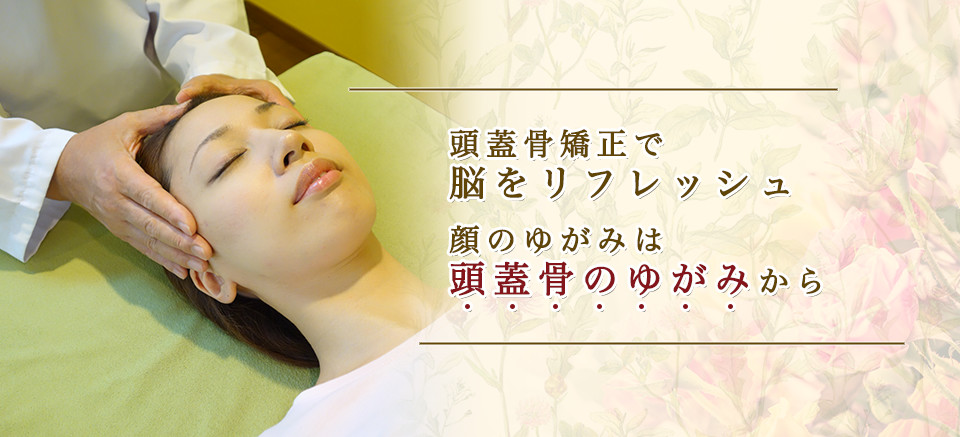 頭蓋骨矯正で脳をリフレッシュ　顔のゆがみは頭蓋骨のゆがみから